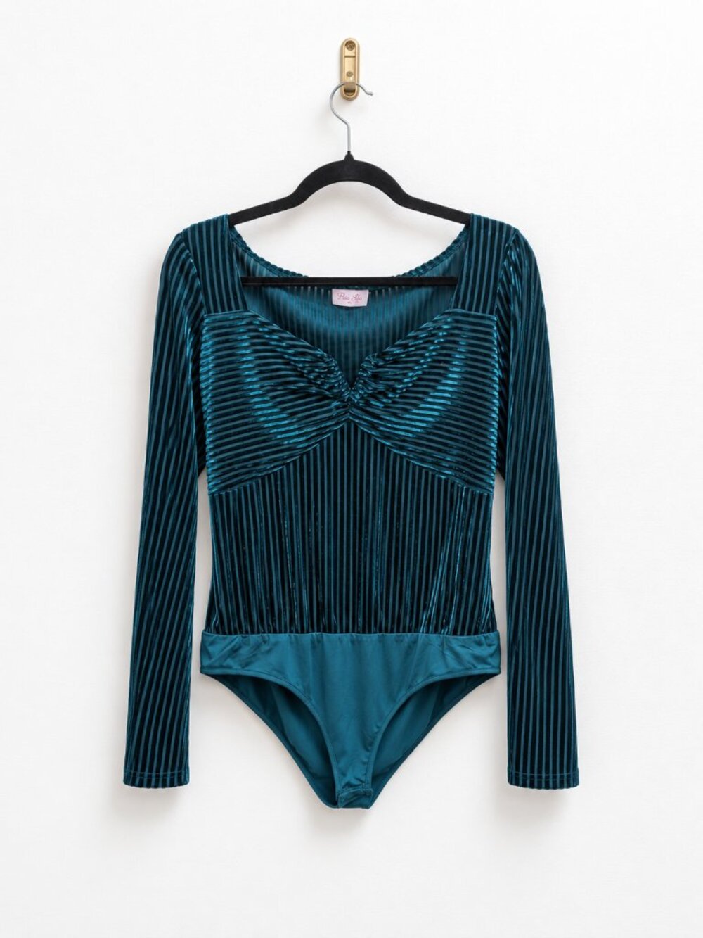 Pink Lily Emerald Green Long-Sleeve Bodysuit